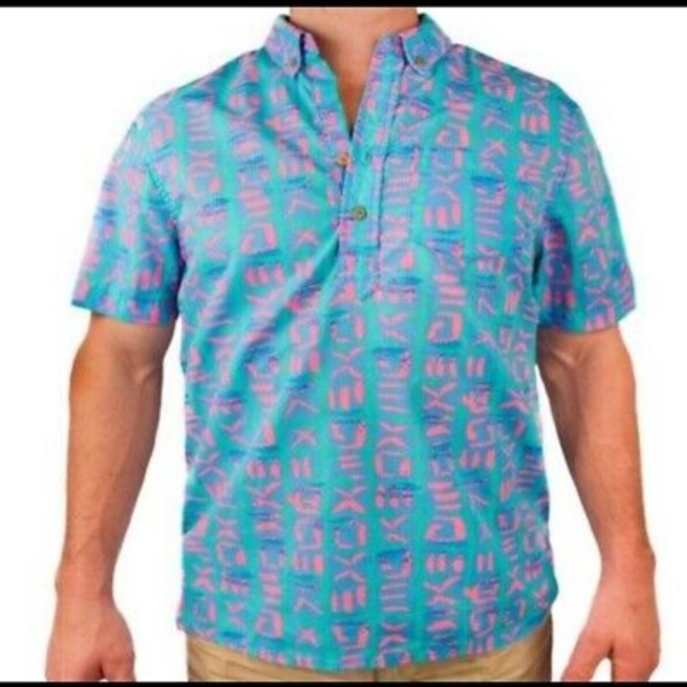 Chubbies The Nutter Popover Hawaiian Shirt Men's Medium Vacation Shirt